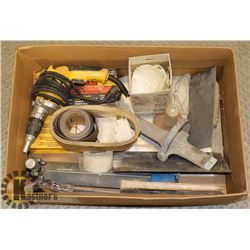 BOX OF DRYWALL AND  TAPING SUPPLIES