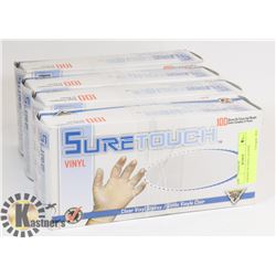 4 BOXES OF VINYL GLOVES