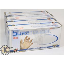4 BOXES OF VINYL GLOVES