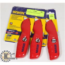 3 NEW IRWIN SAFETY KNIFES