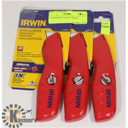 3 NEW IRWIN SAFETY KNIFES