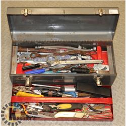 GREY TOOL BOX WITH CONTENTS