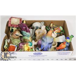 BOX OF ESTATE BIRD PORCELAIN & CERAMIC FIGURINES