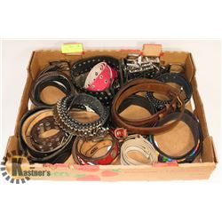 LOT OF BELTS MOSTLY LEATHER