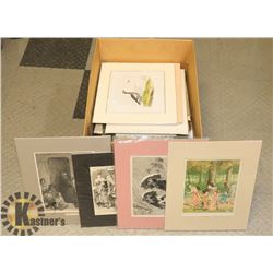 BOX CONTAINING 50 MOSTLY 19TH CENTURY PRINTS OF