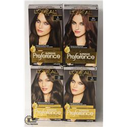 4 BOXES OF ASSORTED COLOR L'ORÉAL PREMIUM HAIR COLOUR