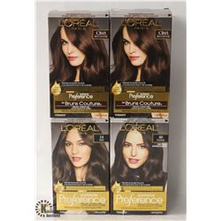 4 BOXES OF ASSORTED COLOR L'ORÉAL PREMIUM HAIR COLOUR