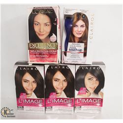 5 BOXES OF ASSORTED CLAIROL HAIR COLOR ASSORTED COLORS.