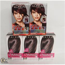 4 BOXES OF ASSORTED HAIR COLOR INCL. CLAIROL L'IMAGE & L'ORÉAL FERIA.