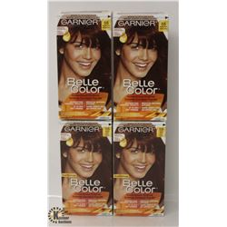 4 BOXES OF GARNIER BELLA COLOR REDDISH BROWN COLOR EASE CRÈME
