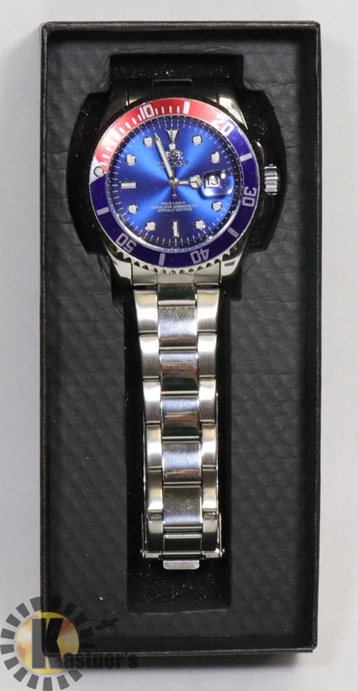 NEW ORIENT SUPERLATIVE CHRONOMETER WATCH STAINLESS STEEL BACK WATER