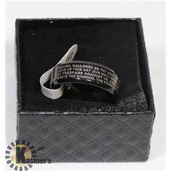 "LORDS PRAYER" MENS RING SIZE 10.