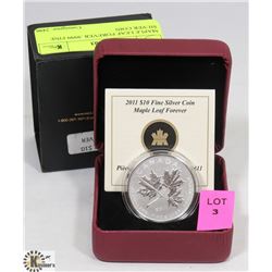2011 $10 MAPLE LEAF FOREVER .9999 FINE SILVER COIN