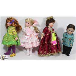 LOT OF 4 VINTAGE COLLECTIBLE DOLLS.