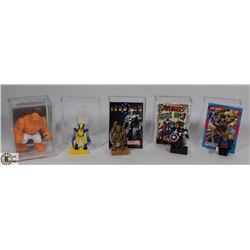 LOT OF 5 MINI FIGURES & COLLECTIBLES.