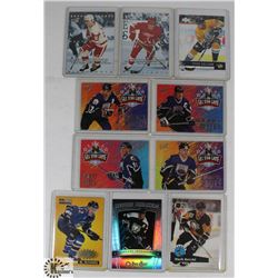 10 HOCKEY CARDS INCL WAYNE GRETZKY (FLEER) -