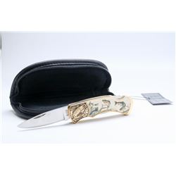 FRANKLIN MINT TROUT COLLECTOR KNIFE WITH CASE.