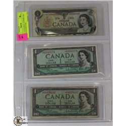 LOT OF 3 ASST YEAR CANADIAN ASTERISK ONE DOLLAR