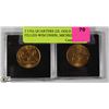 Image 1 : 2 USA QUARTERS 22K GOLD FILLED-WISCONSIN, MICHIGAN