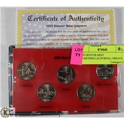 2005 DENVER MINT QUARTERS-CALIFORNIA, OREGON,