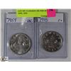 Image 1 : LOT OF 2 CANADIAN SILVER DOLLARS 1959, 1955