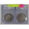 Image 1 : LOT OF 2 CANADIAN SILVER DOLLARS 1939, 1963