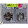 Image 1 : LOT OF 2 CANADIAN SILVER DOLLARS 1939, 1964