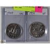Image 1 : LOT OF 2 CANADIAN SILVER DOLLARS 1951, 1949