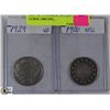 Image 1 : LOT OF 2 CANADIAN 50 CENT SILVER COINS 1900 NFL,