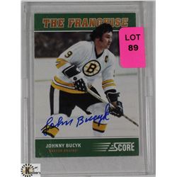JOHN BUCYK AUTOGRAPHED BOSTON BRUINS CARD.