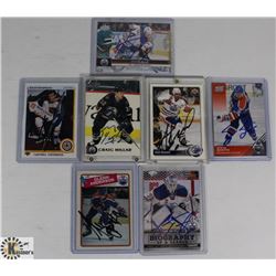 LOT OF 7 EDMONTON OILERS SIGNED CARDS INCL TALBOT,