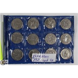 LOT OF 12, 1929 AND UP CANADIAN NICKLES INCLUDING