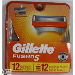 GILLETTE FUSION 5 RAZOR BLADES-12 CARTRIDGES