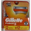 Image 1 : GILLETTE FUSION 5 RAZOR BLADES-12 CARTRIDGES