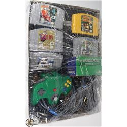 NINTENDO 64 WITH CONTROLLER, MEMORY CARD, TREMOR