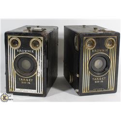 LOT OF 2 BROWNIE CAMERAS TARGET SIX-16, ONE MADE