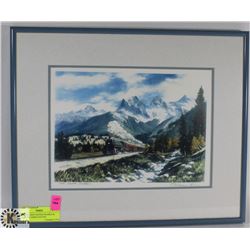 FRASER HINE SIGNED FRAMED & MATTED THREE SISTERS
