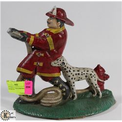 ANTIQUE CAST IRON FIREMAN DOORSTOP