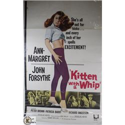 ORIGINAL 1960S KITTEN WITH A WHIP MOVIE POSTER