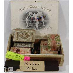 BOX OF FOUNTAIN PEN "PARKER" & TIPS.