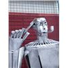 Image 6 : ARTISAN WELDED 6' METAL STATUE OF TIN MAN WITH