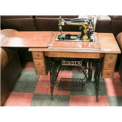 VINTAGE SINGER BELT-DRIVEN SEWING MACHINE IN