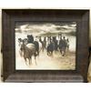Image 1 : BROWN WOOD FRAMED WILD HORSES CANVAS