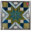 Image 1 : STAIN GLASS STYLE PANE, 14.5"X14.5".