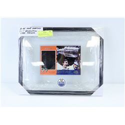 1998 GRETZKY 5" X 7" REDEMPTION CARD FRAMED