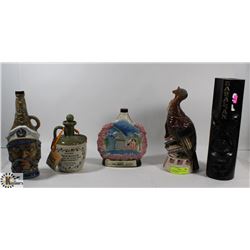 LOT OF 5 COLLECTIBLE LIQUOR BOTTLES,