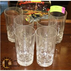 6 CRYSTAL TUMBLER GLASSES.