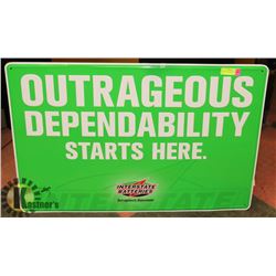INTERSTATE BATTERIES METAL SIGN.