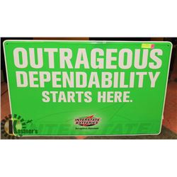 INTERSTATE BATTERIES METAL SIGN.