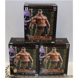 LOT OF 3 EDWARD NEWGATE ONE PIECE FIGURES.